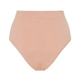 Image of the Six Ada seamless ribbed  high rise knicker in Nude Blush colour. Suitable to wear throughout pregnancy, maternity and post C section