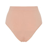 Image of the Six Ada seamless ribbed high rise knicker in Nude Blush colour. Suitable to wear throughout pregnancy, maternity and post C section