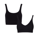 Ada Seamless Black Bra Set