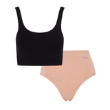Ada Seamless Black Bralette and Ada Blush Knicker Set