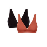 Maya Black + Terracotta Bralette Set