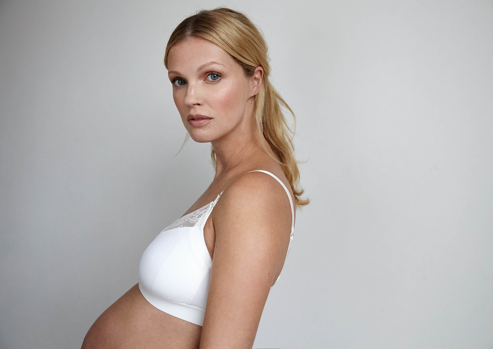Six White Rosa Lace and microfibre nursing bra, breastfeeding, pregnancy, comfortable and supportive