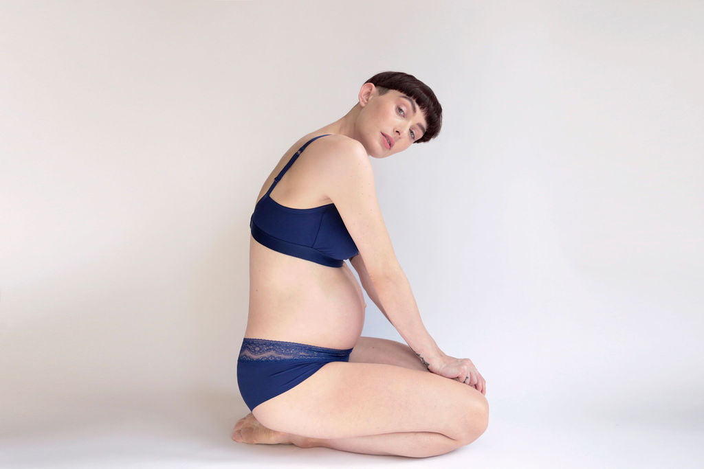 Six Blue Rosa Lace and microfibre nursing bra, breastfeeding, pregnancy, comfortable and supportive