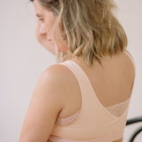 Six Florence nursing bra, pregnancy bra, sleep bra, jersey and lace, peach nude