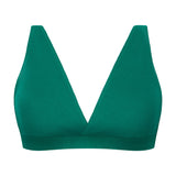 Six Maya green cotton rib jersey soft nursing bra, soft bra, maternity, breastfeeding