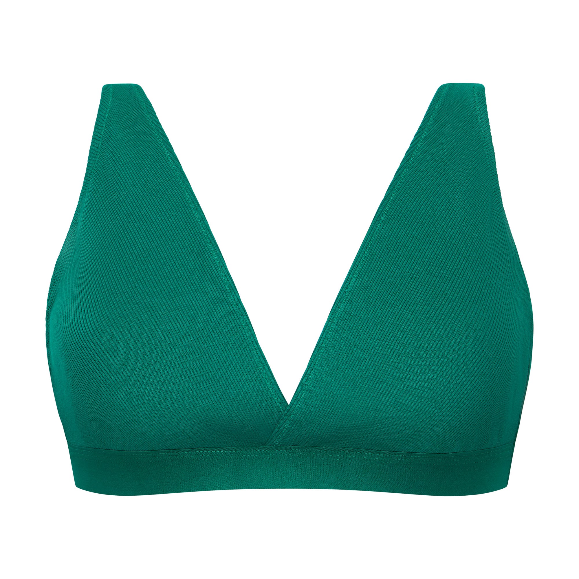 Six Maya green cotton rib jersey soft nursing bra,  soft bra, maternity, breastfeeding