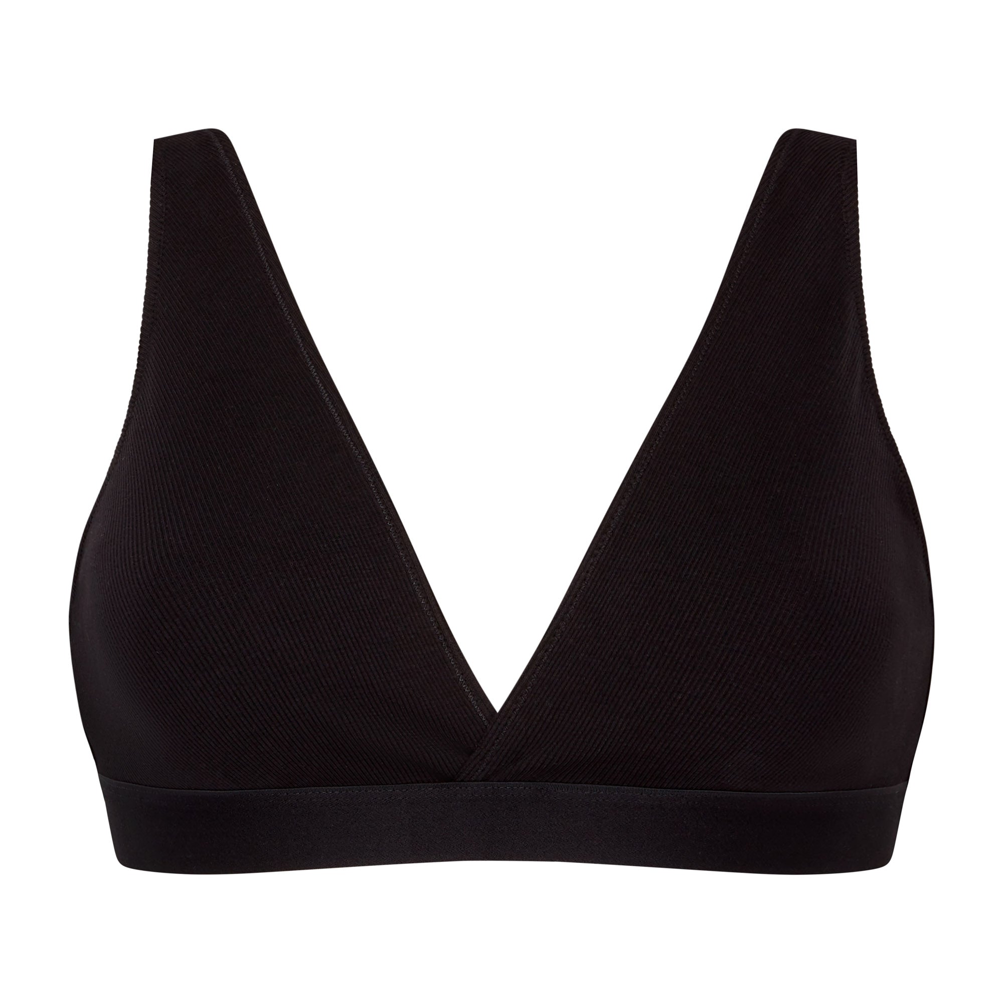 Six Maya Black cotton rib jersey soft nursing bra,  soft bra, maternity, breastfeeding