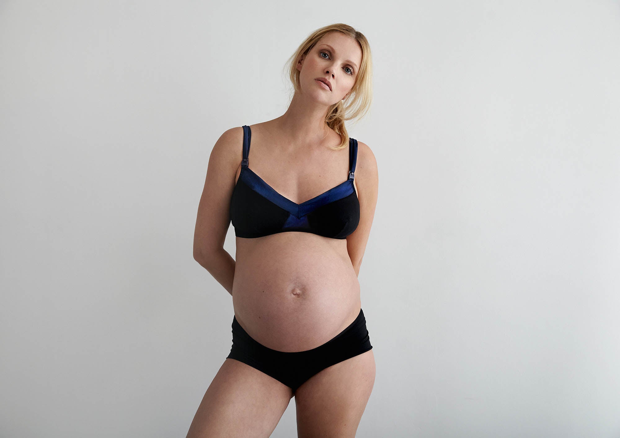 six.emmeline.luxury.nursing.bra.black.silk maternity breastfeeding pregnancy