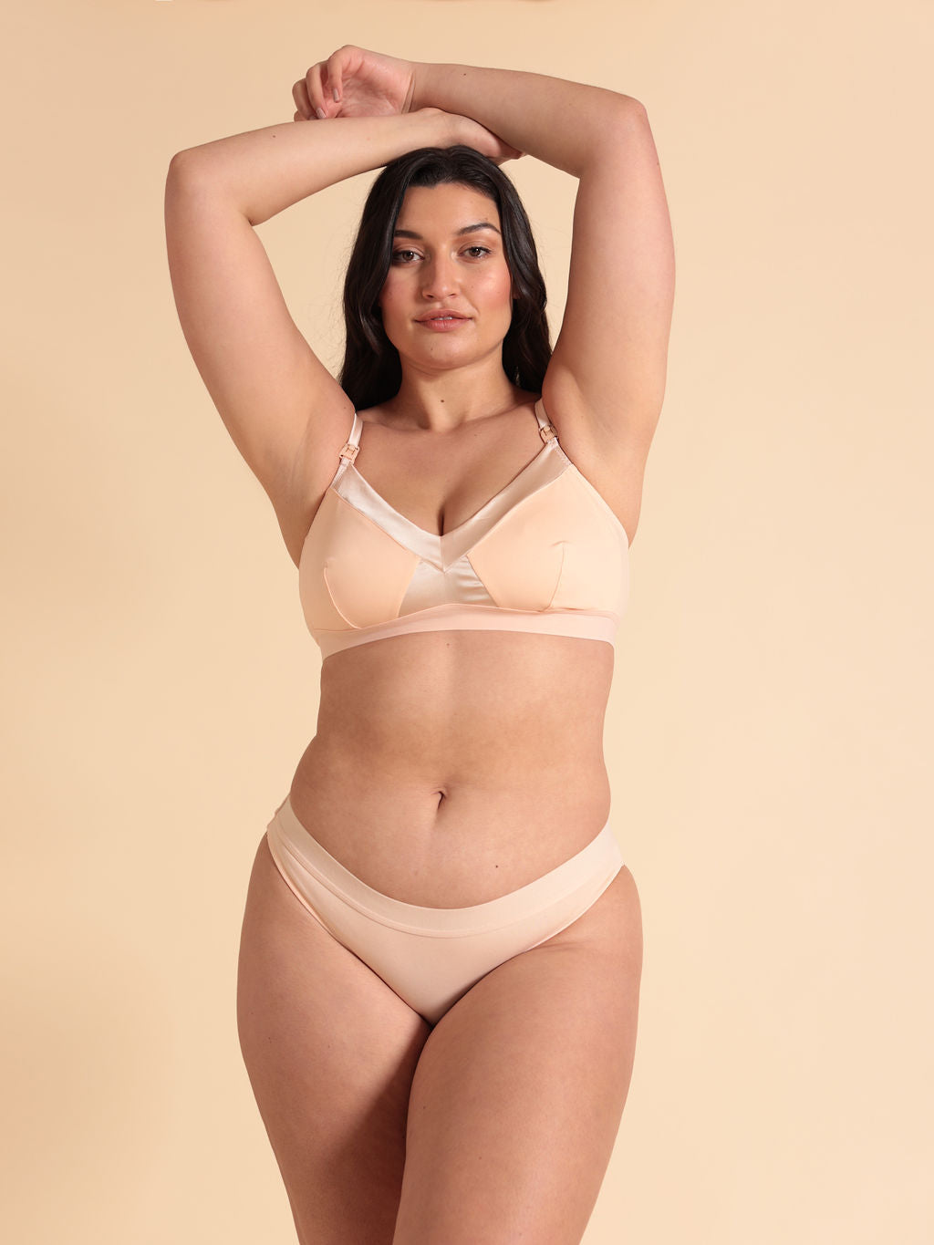 six luxury nursing bra peach shell silk pregnancy breastfeeding
