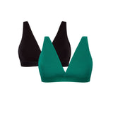 Maya Black + Green Bralette Set