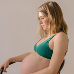 Six Maya Nursing bra, modern maternity, pregnancy, breastfeeding, cotton rib jersey Pine Green