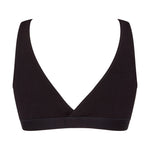Six Maya Black cotton rib jersey soft nursing bra,  soft bra, maternity, breastfeeding