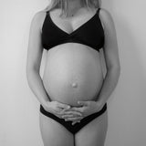 Six Maya Nursing bra, modern maternity, pregnancy, breastfeeding, cotton rib jersey black