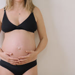 Six Maya Nursing bra, modern maternity, pregnancy, breastfeeding, cotton rib jersey black