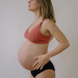 Six Maya Nursing bra, modern maternity, pregnancy, breastfeeding, cotton rib jersey Terracotta, nude