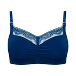 Six Blue Rosa Lace and microfibre nursing bra, breastfeeding, pregnancy, comfortable and supportive
