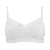 Six  White Rosa Lace and microfibre nursing bra, breastfeeding, pregnancy, comfortable and supportive
