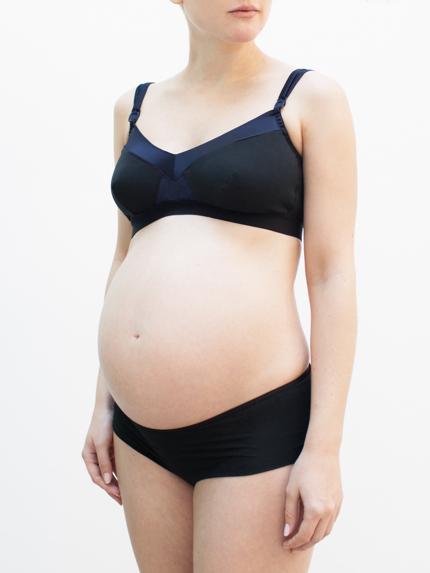 six.emmeline.luxury.nursing.bra.black.silk maternity breastfeeding pregnancy