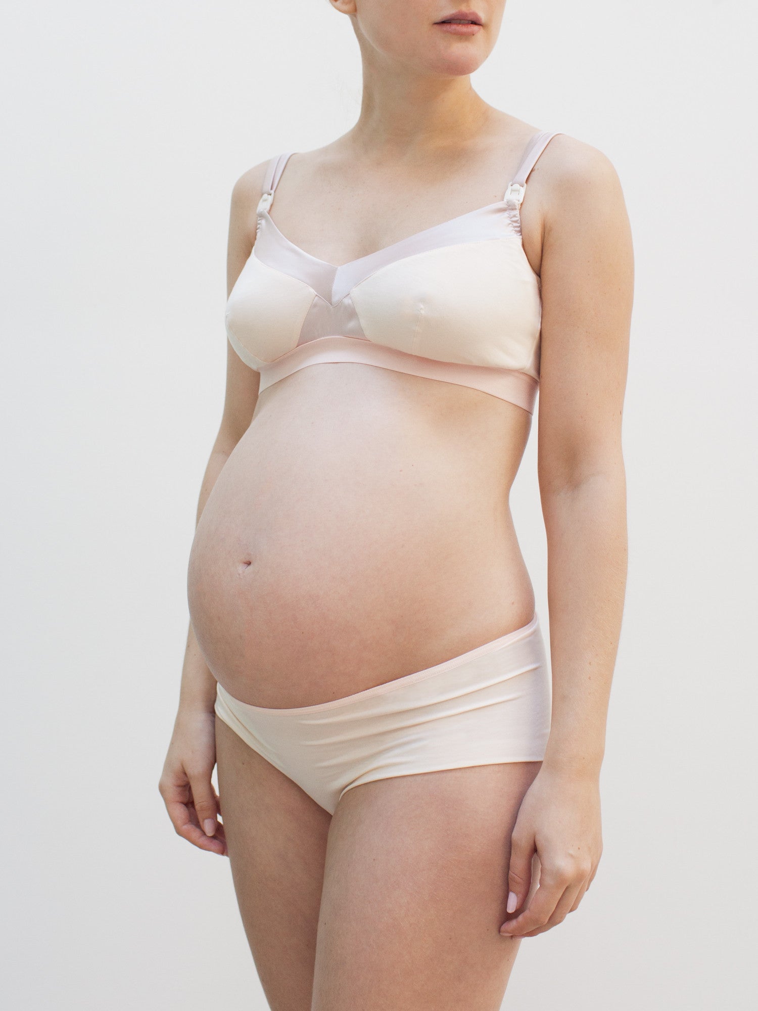 six luxury nursing bra peach shell silk pregnancy breastfeeding