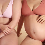 Six Maya Pink cotton rib jersey soft bra nursing bra,  soft bra, maternity, breastfeeding