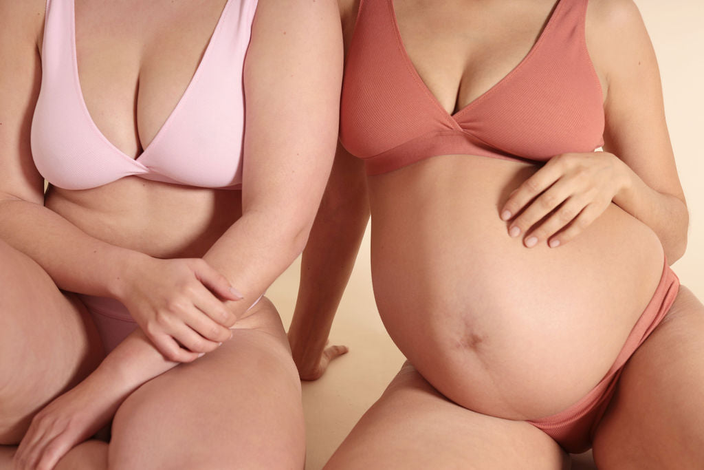 Six Maya Pink cotton rib jersey soft bra nursing bra,  soft bra, maternity, breastfeeding